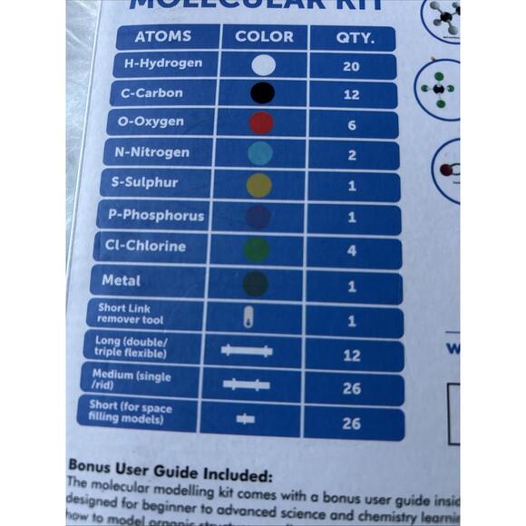 Old Nobby Organic Chemistry Molecular Model Kit Pieces Complete *NO INSTRUCTIONS - Picture 5 of 6